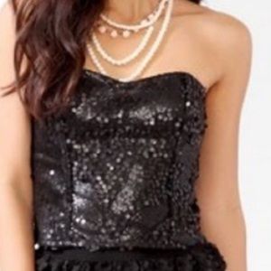 NWT Forever 21 Black Sequin Zip Up Corset Size Medium Taylor Swift’s Eras Tour